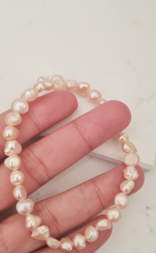 Orijinal İnci Bileklik Pembe Esnek Misinalı - Görsel 2