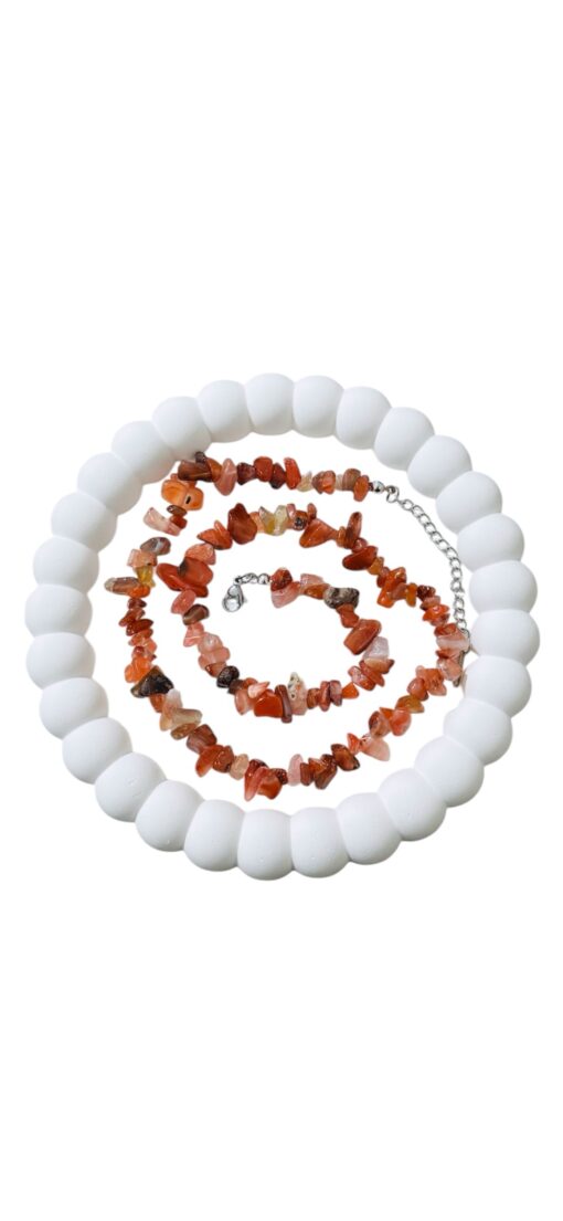 Akik Taşı Çelik Kolye 47 cm