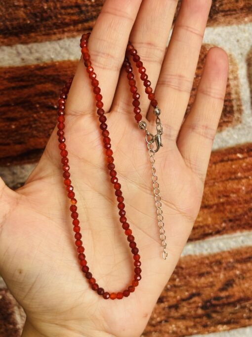 Yemen Akik Taşı Küre Kesim 3 mm 
Kolye 40 cm + 5 cm