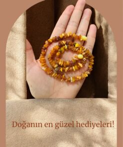 Yetişkin Cilasız Kehribar Kolye 45 cm